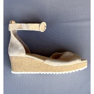 PAUL GREEN Venice Platform Wedge Leather Suede Sandal Women's Size 6 US